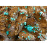 Rosasite, Dolomite, Selenite from Bou Beker, Touissit, Morocco