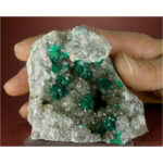Dioptase, Quartz from Mindouli, Pool Dept., Republic of the Congo